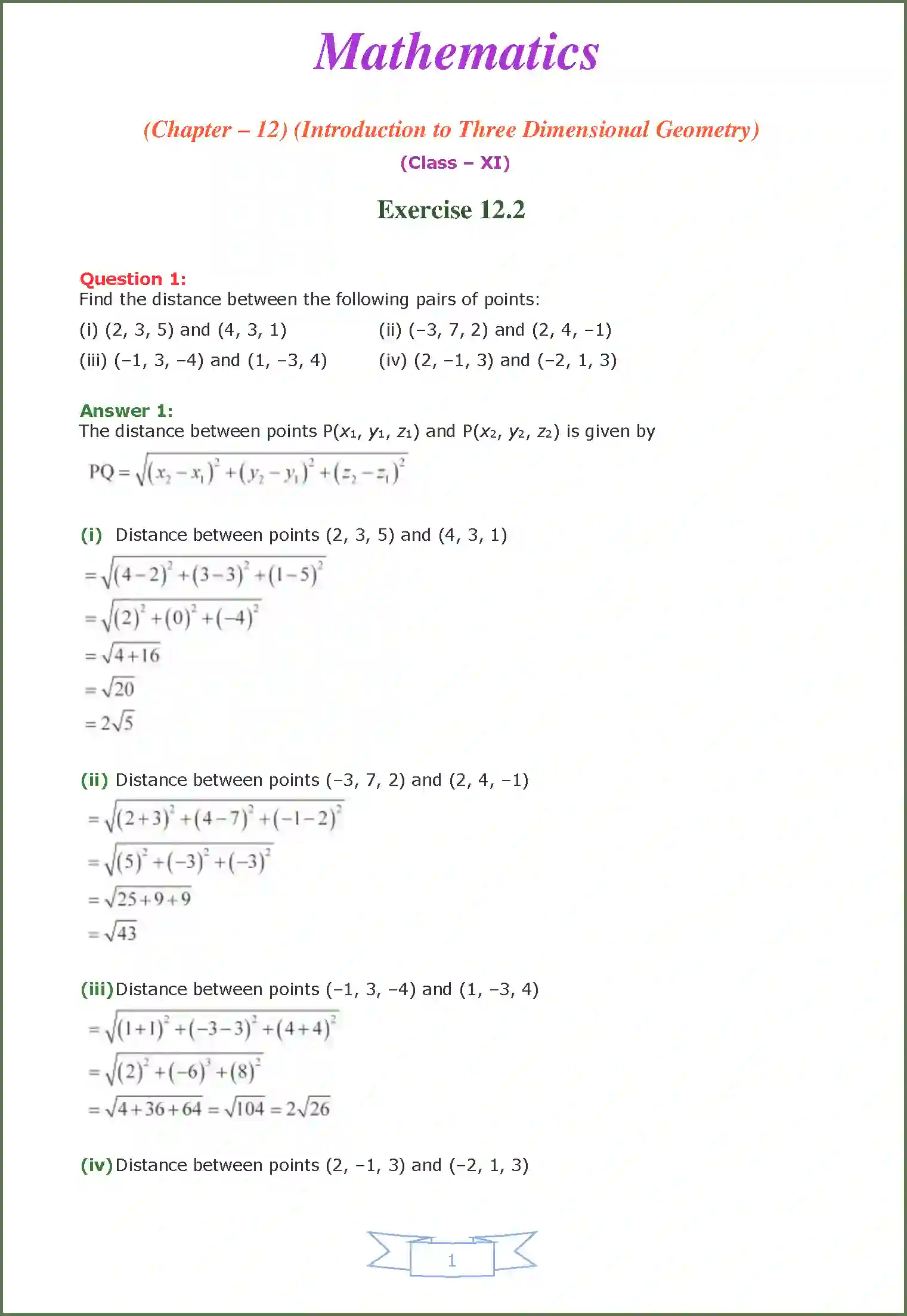 NCERT-Solution-Class-11-Maths-Chapter-12-Introduction-to-Three-Dimensional-Geometry-2575-page-3