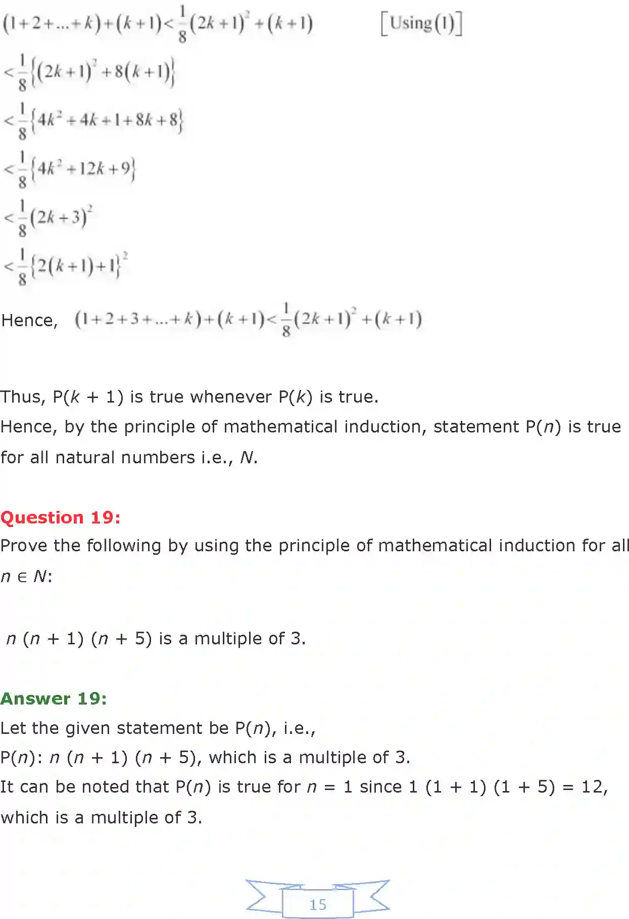 Class 11 Maths Chapter 4 Principle of Mathematical Induction Solution