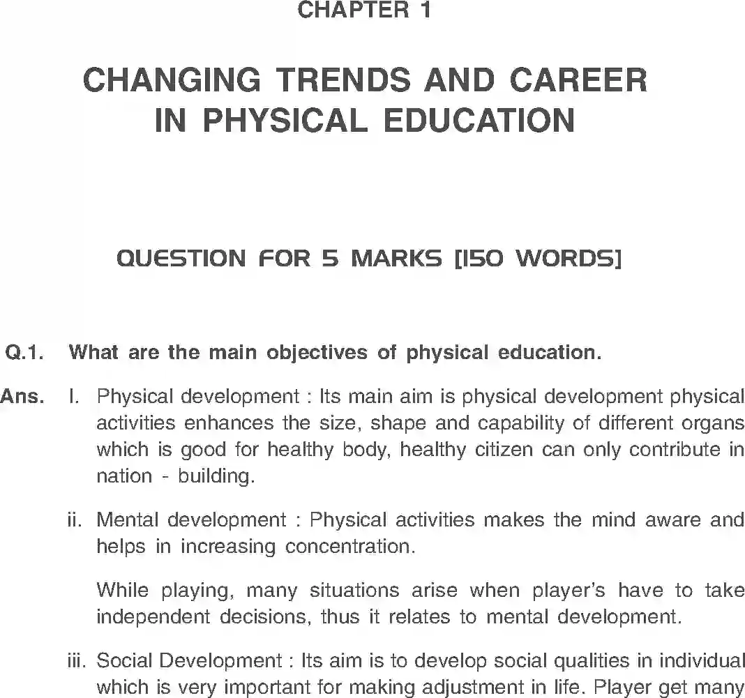 Class 11 Physical Education Chapter 1 Changing Trends and Career in ...