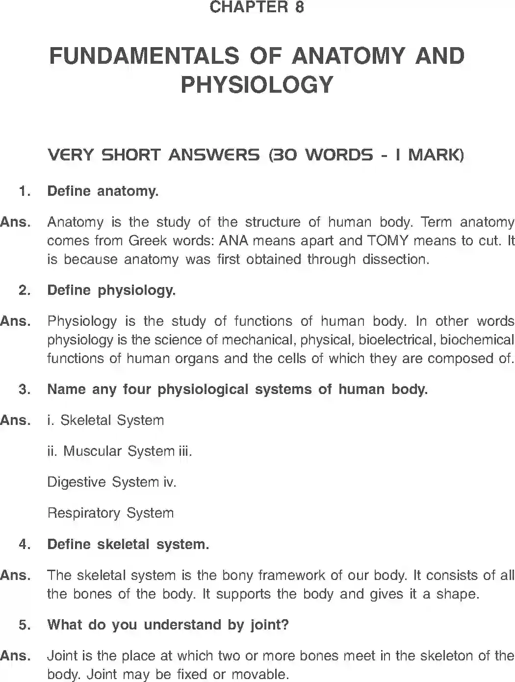 Class 11 Physical Education Chapter 8 Fundamentals of Anatomy and ...