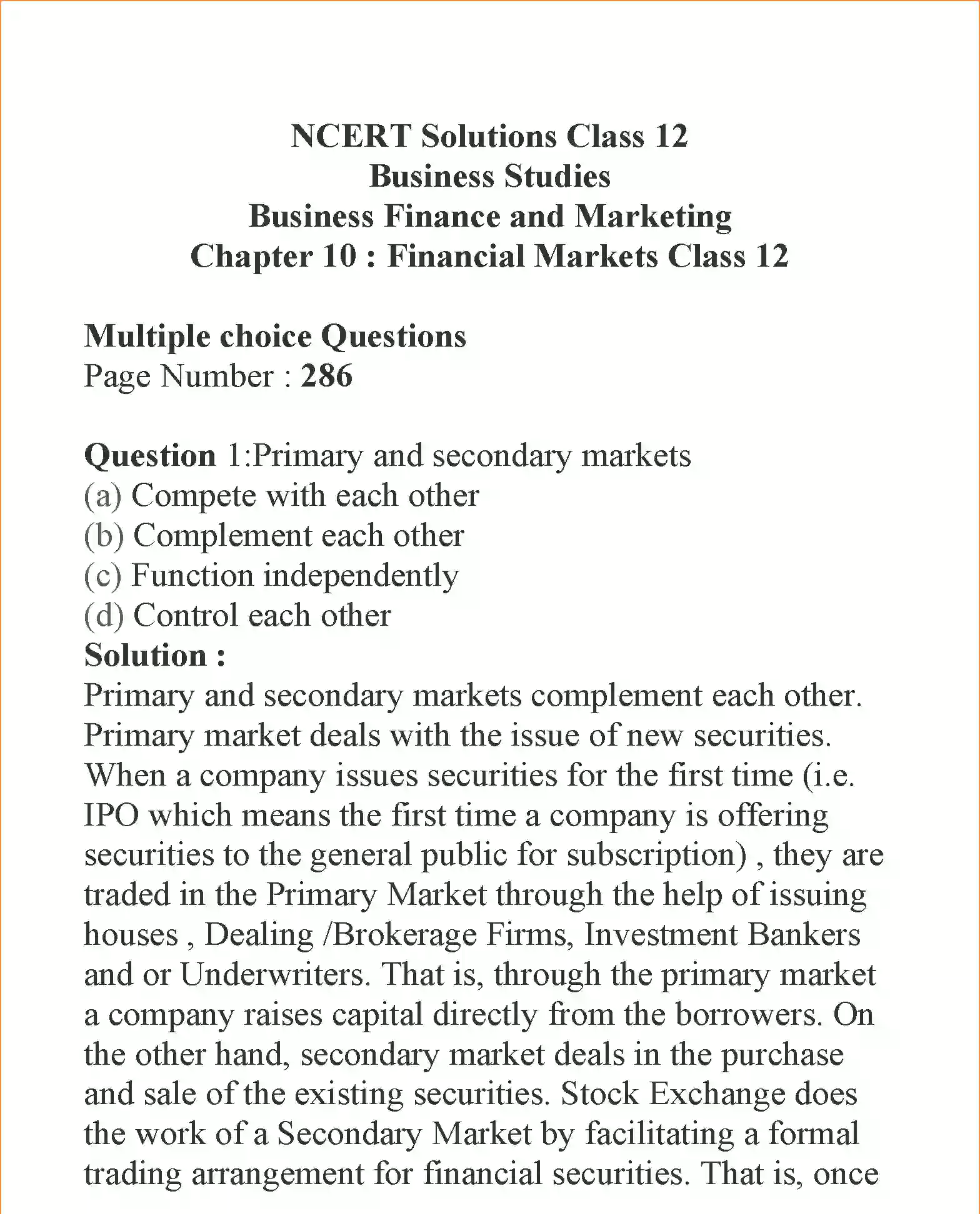NCERT-Solution-Class-12-Business-Studies-Chapter-10-Financial-Markets-2282-page-1
