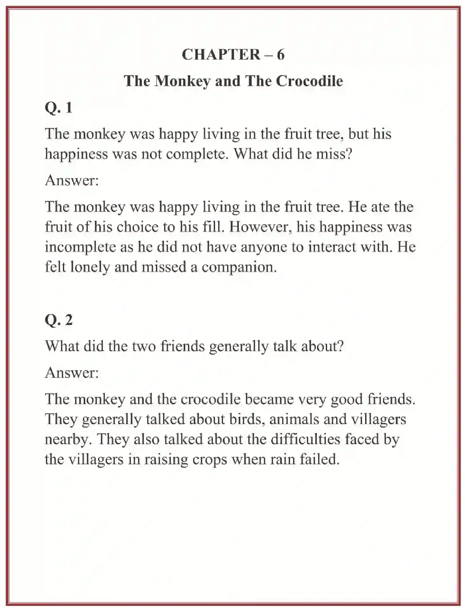 NCERT-Solution-Class-6-English-Chapter-6-The-Monkey-and-the-Crocodile-3826-page-1