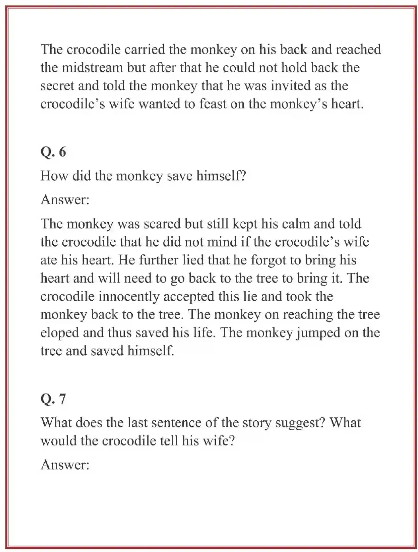 NCERT-Solution-Class-6-English-Chapter-6-The-Monkey-and-the-Crocodile-3826-page-3