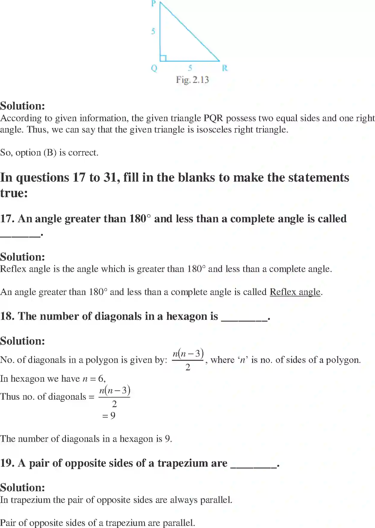 Class 6 Maths Exemplar Geometry Solution