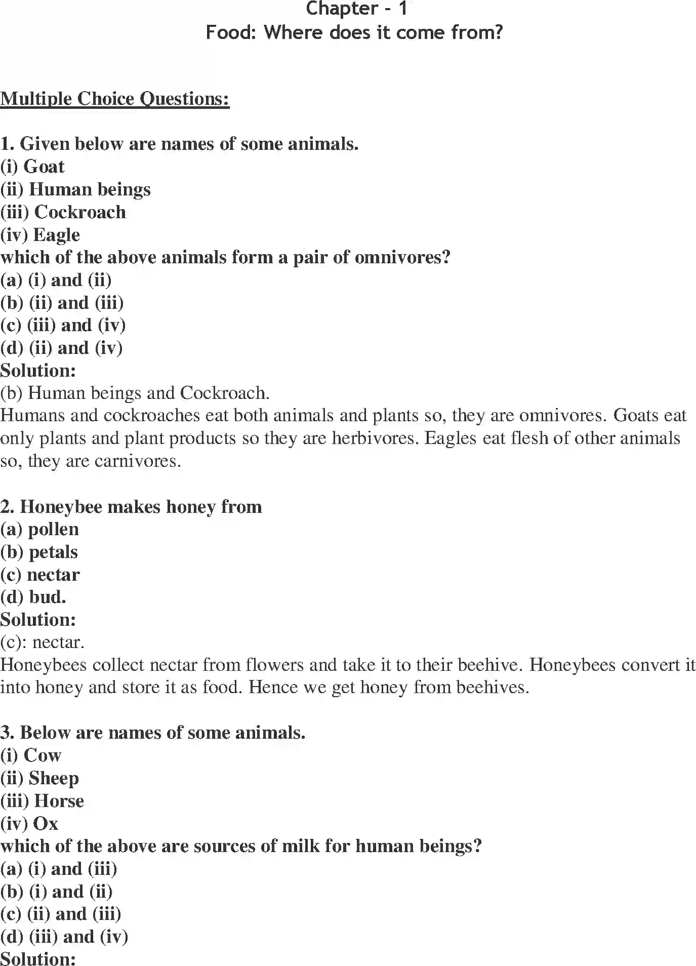 NCERT-Solution-Class-6-Science-Exemplar-Food-Where-does-it-come-from-1767-page-1