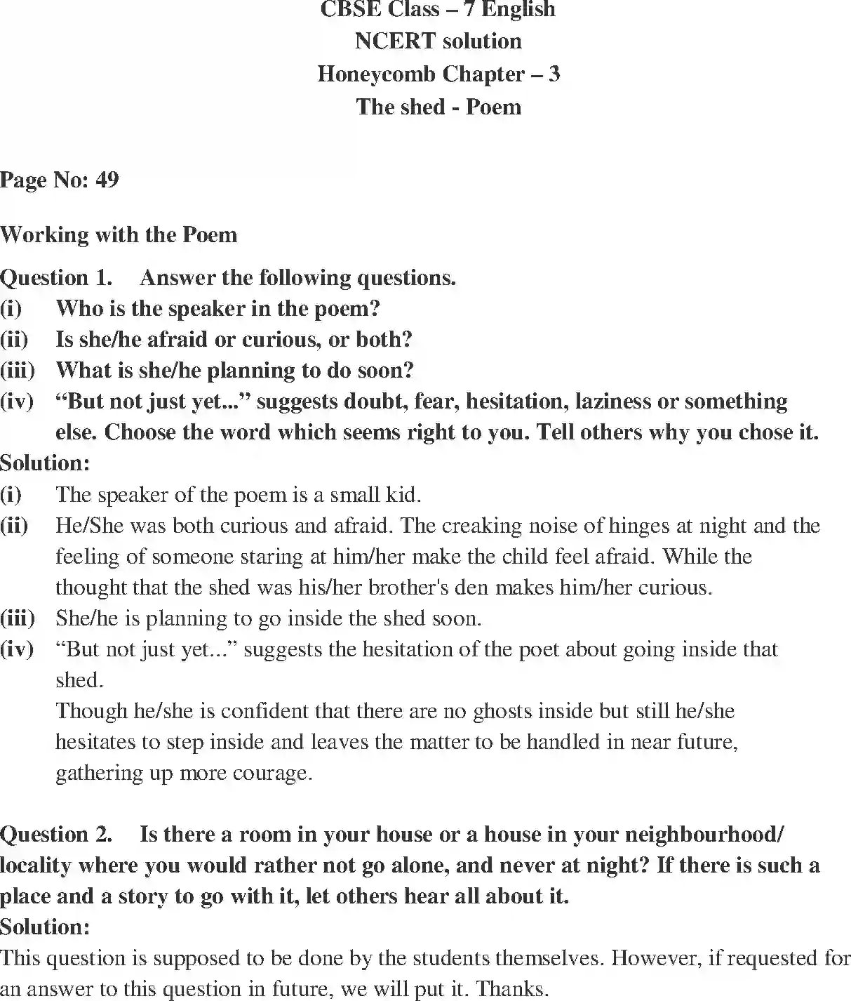 NCERT-Solution-Class-7-English-Honeycomb-The-Shed-1518-page-1