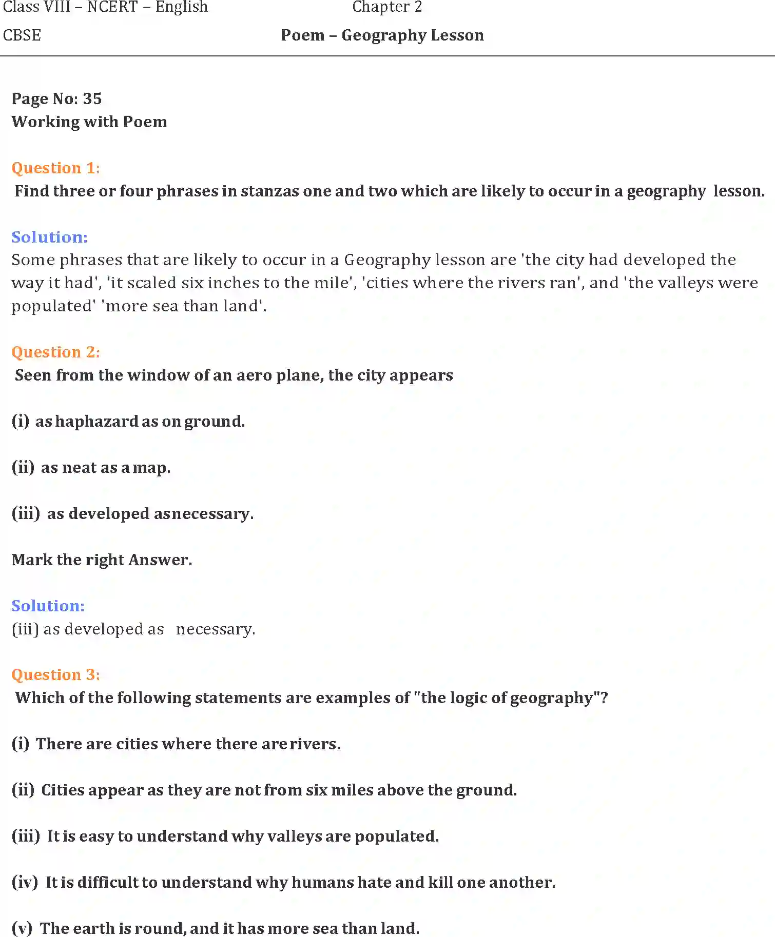 NCERT-Solution-Class-8-English-Honeydew-Geography-Lesson-1340-page-1