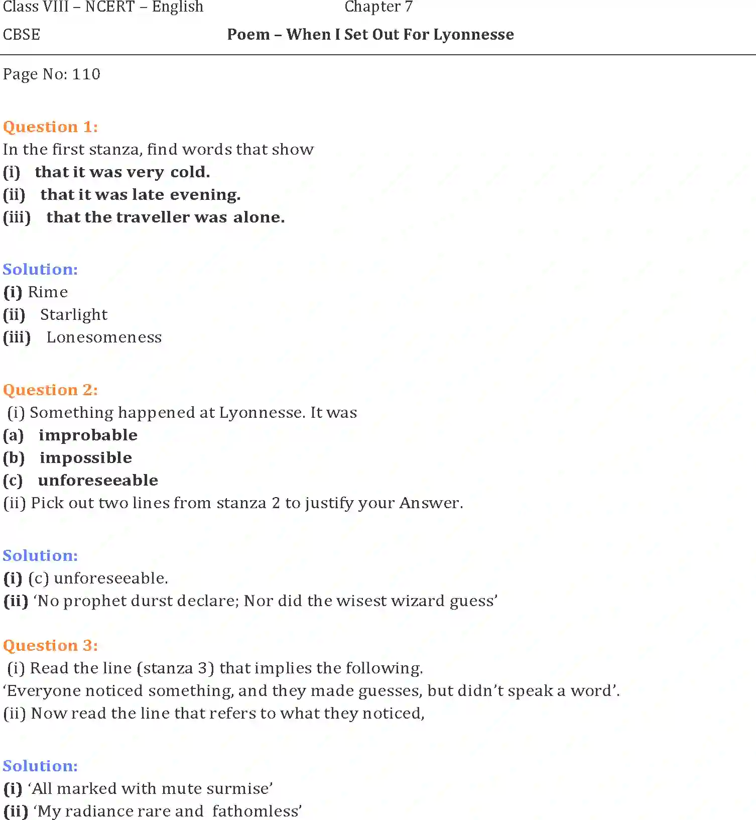 NCERT-Solution-Class-8-English-Honeydew-When-I-Set-Out-For-Lyonnesse-1345-page-1
