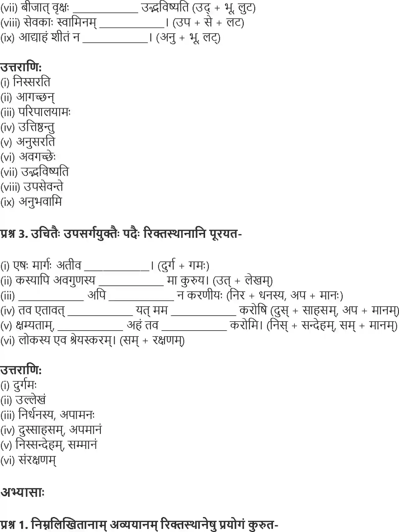 NCERT-Solution-Class-9-Abhyasvan-Bhav-Upsarg-Avyay-Pratyay-1268-page-3