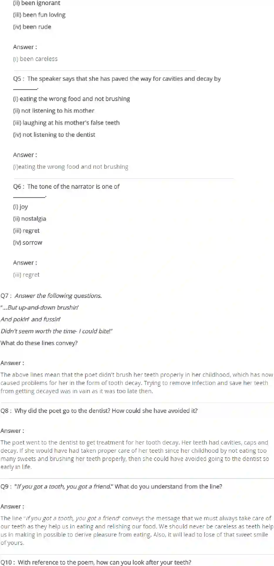 NCERT-Solution-Class-9-English-Literature-Reader-Chapter-6-Oh-I-Wish-I’d-Looked-After-Me-Teeth-3329-page-2