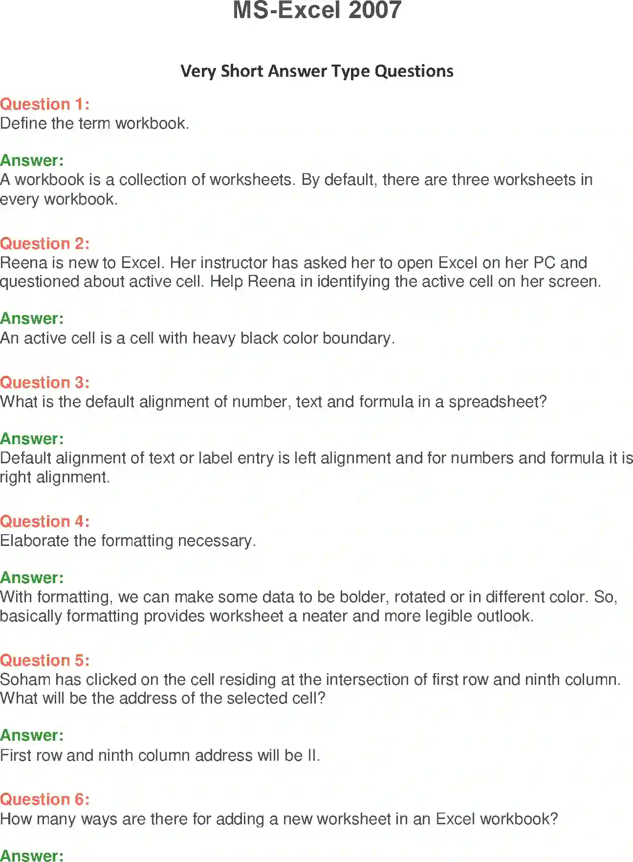 NCERT-Solution-Class-9-Foundation-of-Information-Technology-MSExcel-2007-3380-page-1
