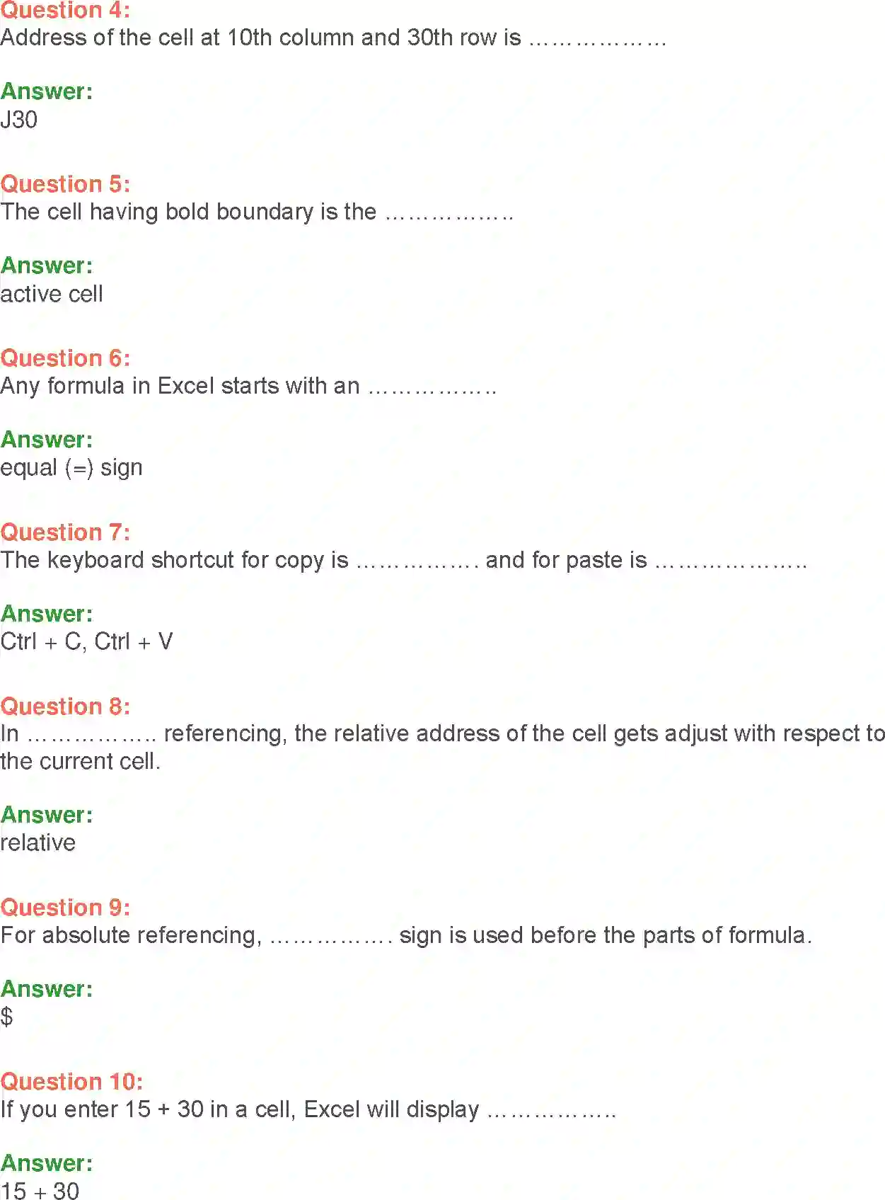 NCERT-Solution-Class-9-Foundation-of-Information-Technology-MSExcel-2007-3380-page-19