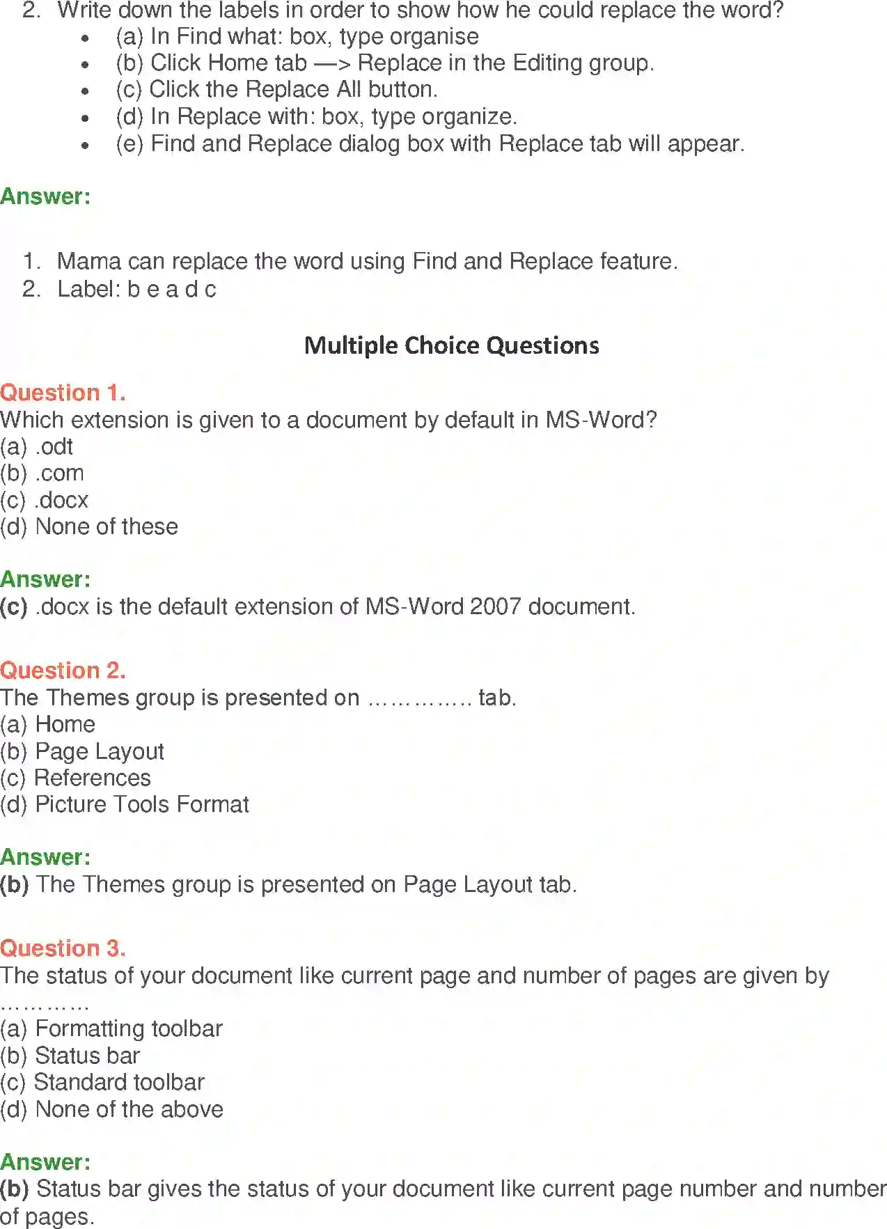 NCERT-Solution-Class-9-Foundation-of-Information-Technology-MSWord-2007-Basics-1205-page-12