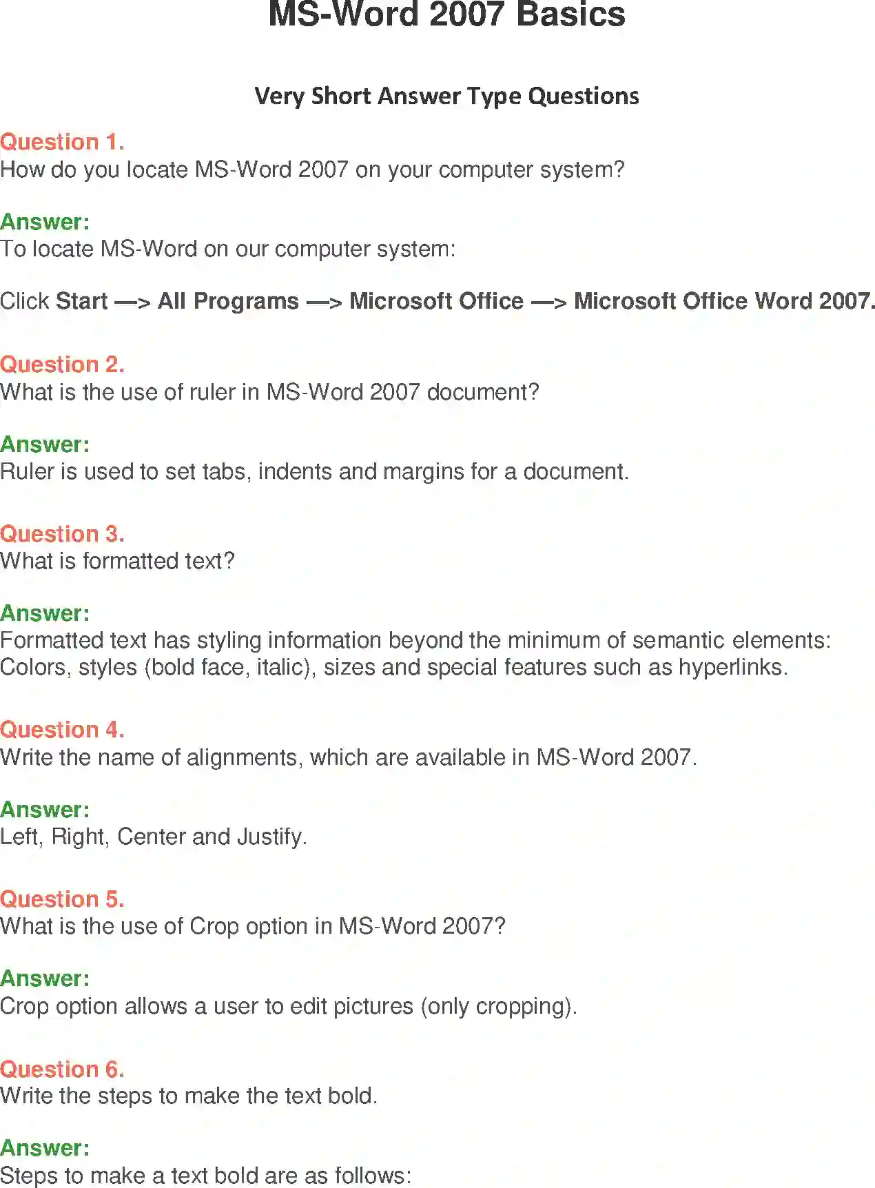 NCERT-Solution-Class-9-Foundation-of-Information-Technology-MSWord-2007-Basics-3377-page-1