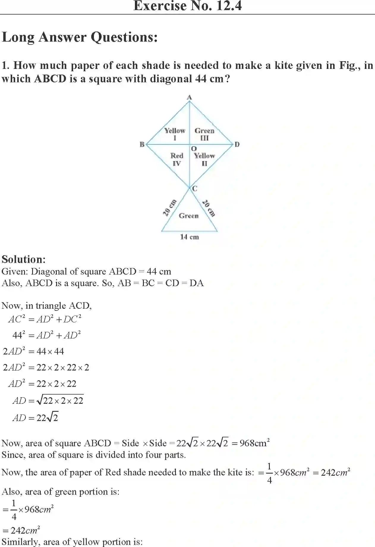 Class 9 Maths Exemplar Heron’s Formula Exemplar Solution