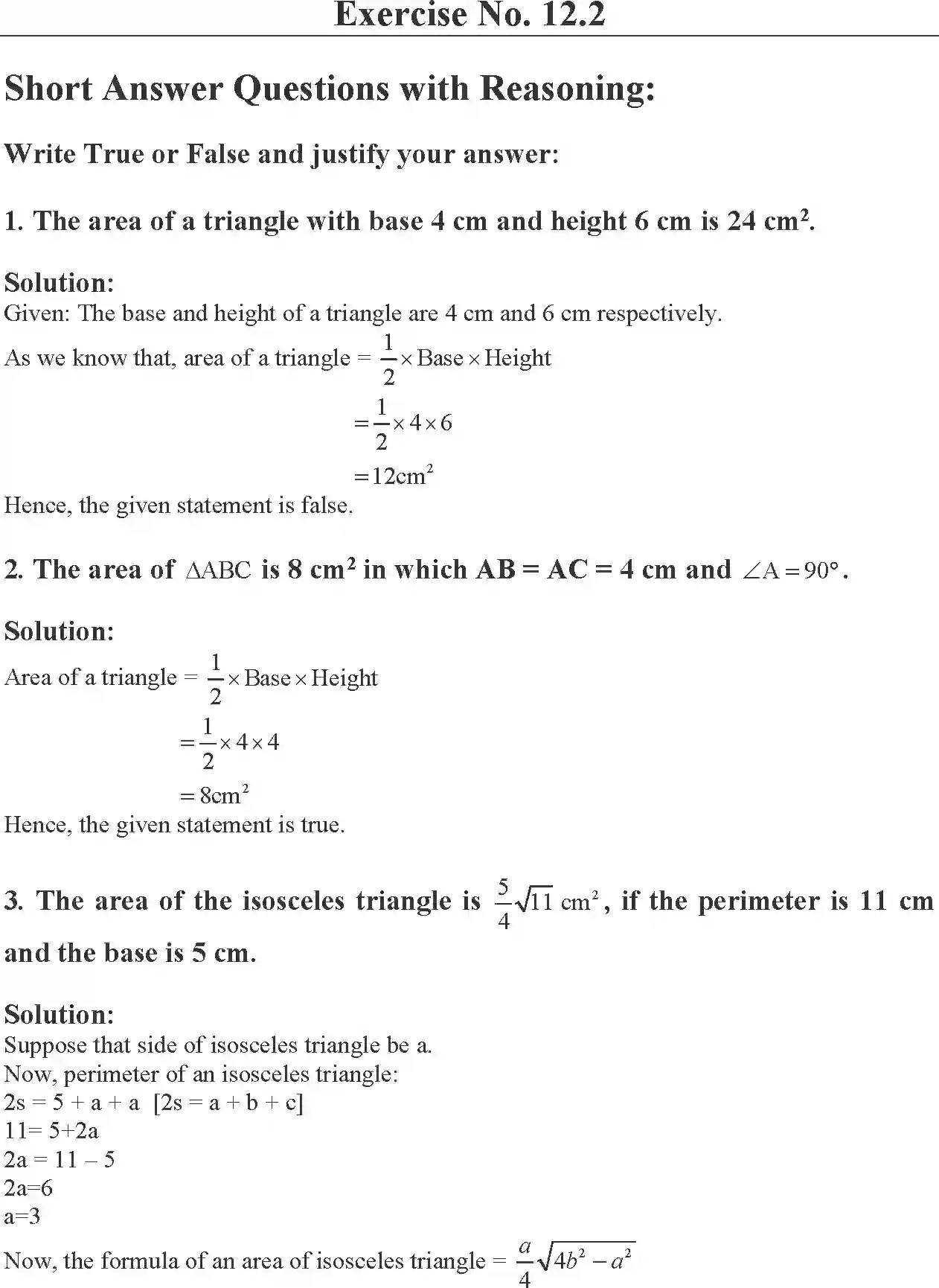 Class 9 Maths Exemplar Heron’s Formula Exemplar Solution