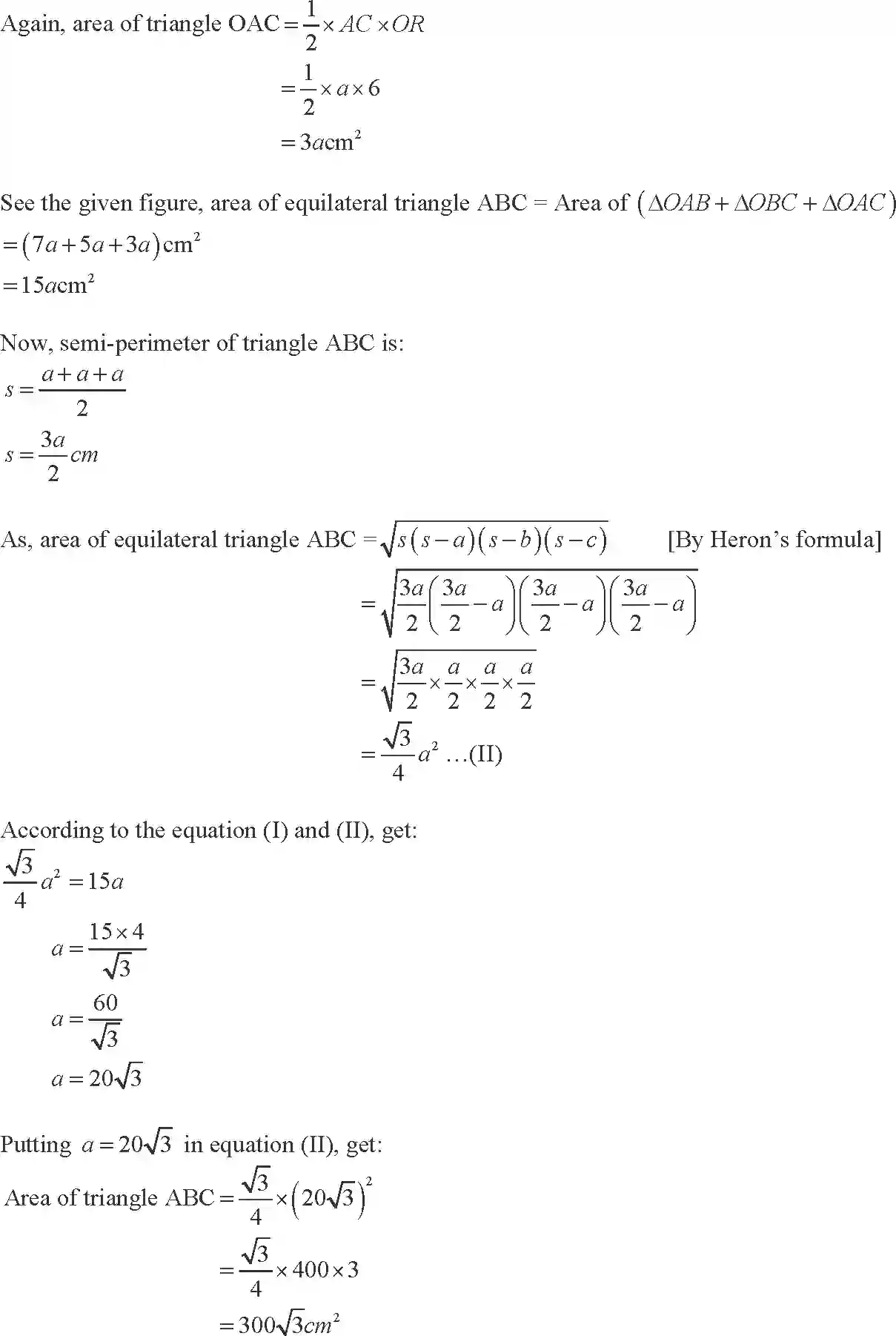 Class 9 Maths Exemplar Heron’s Formula Exemplar Solution