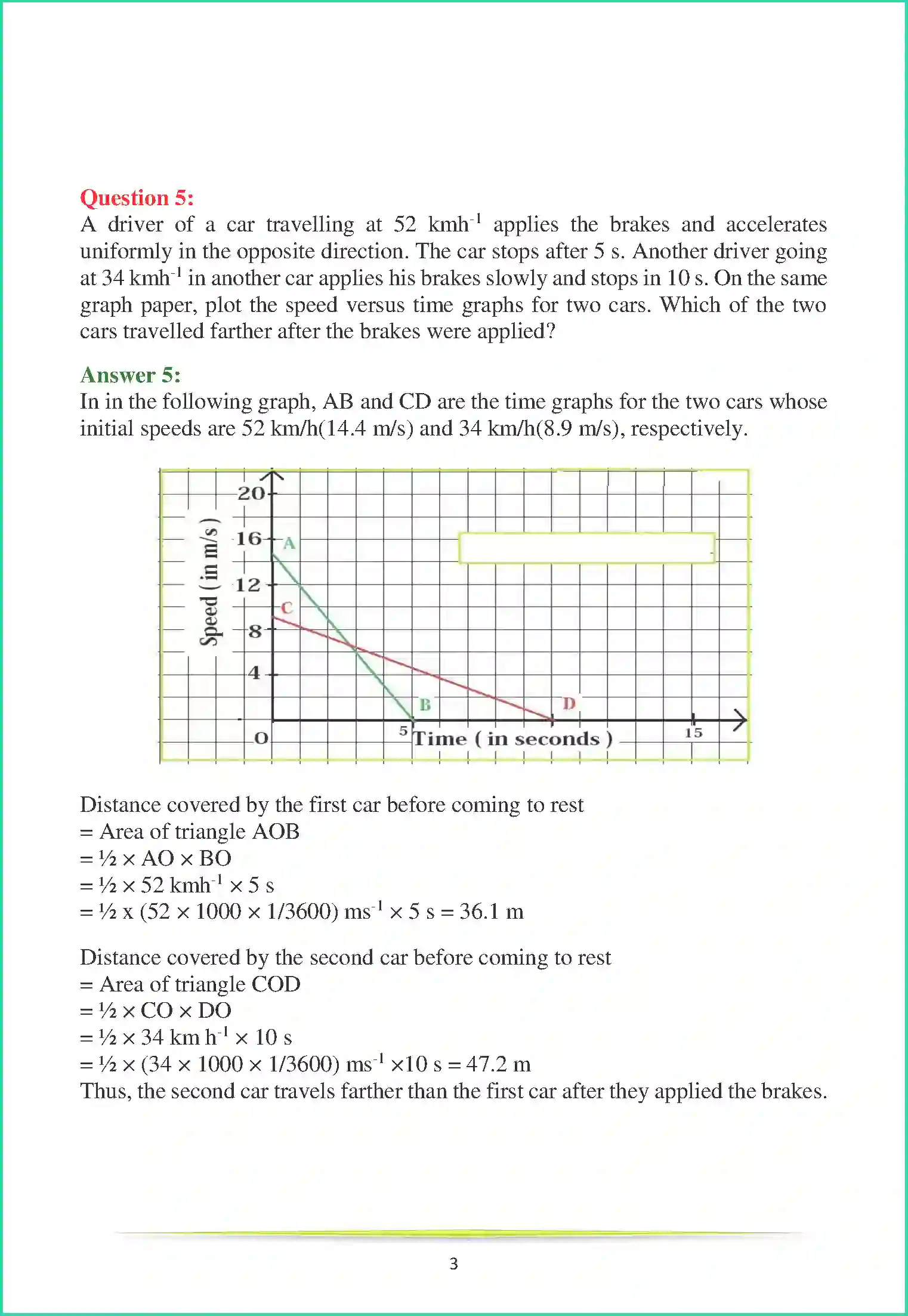 Class 9 Science Chapter 8 Motion Solution
